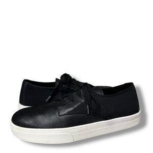 Eileen Fisher Koi Sneakers Shoes Black Soft Italian Leather Lace Up Womens Sz 9